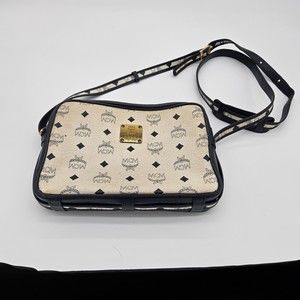 💯 Authentic MCM Visetos Leather Crossbody Bag